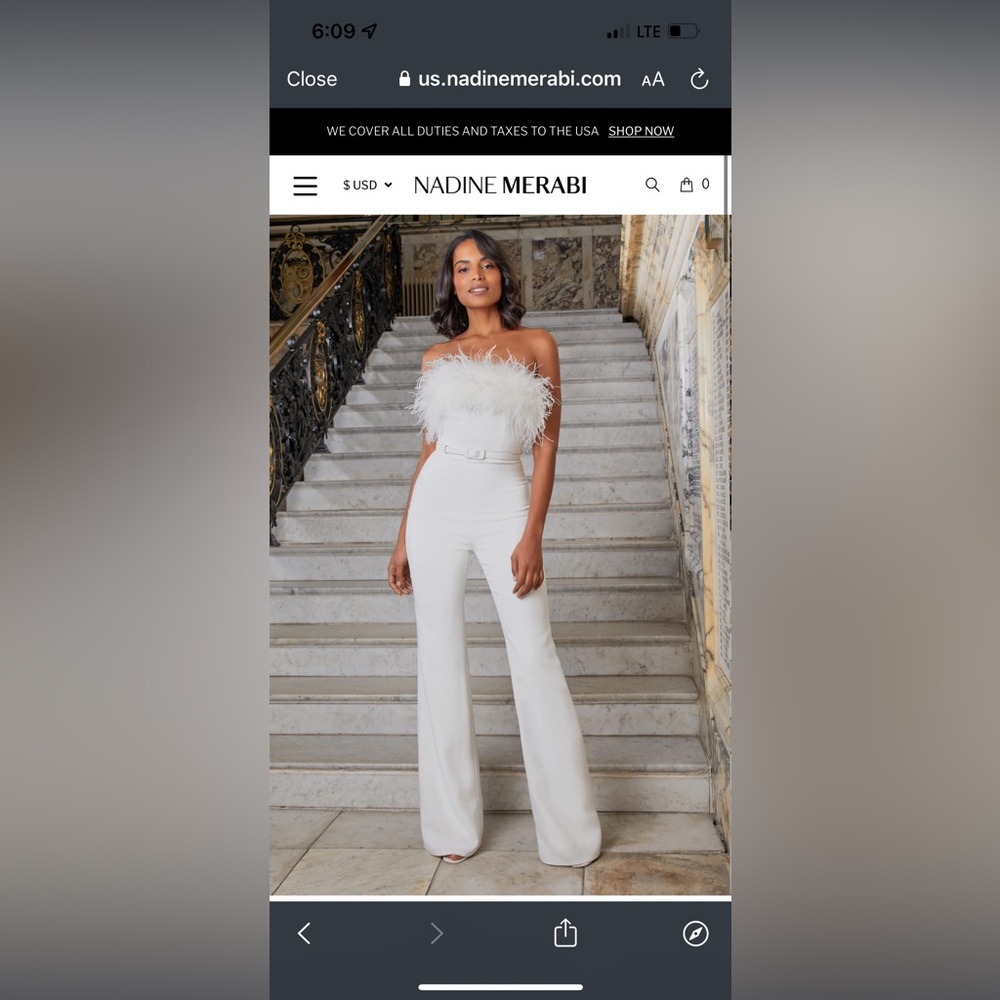 Nadine merabi white jumpsuit
